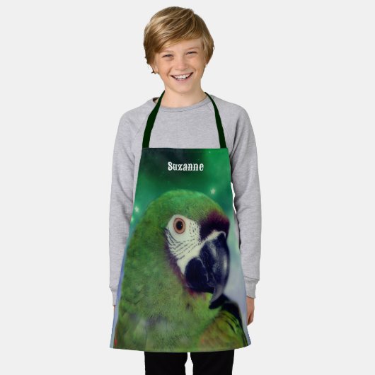 Schattigee ernstige Macaw Parrot gepersonaliseerd Schort (Gedragen)