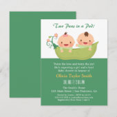 Schattigee erwten in een Pod Twin Baby Shower Uitn Kaart (Voorkant / Achterkant)