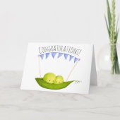 Schattigee erwten tweelingjongens pasgeboren felic kaart (Voorkant)