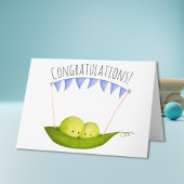 Schattigee erwten tweelingjongens pasgeboren felic kaart