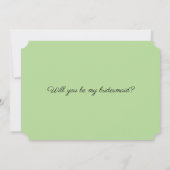 Schattigee " erwten" zult u mijn bruidsmeisje Kaar Kaart (Achterkant)