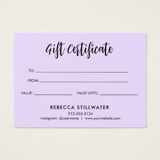 Schattigee esthetische minimalistische eenvoudige visitekaartje (Voorkant)