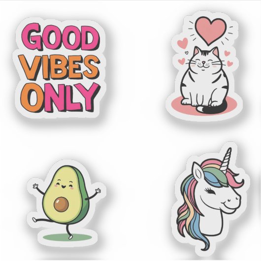 Schattigee esthetische Sticker set - Kawaii & Past (Voorkant)