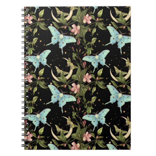 Schattigee etherische hekserige mottenmaan Notitie Notitieboek (Voorkant)