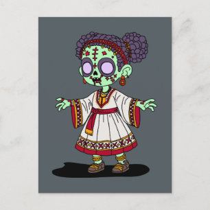 Schattigee Ethiopische zombie Briefkaart