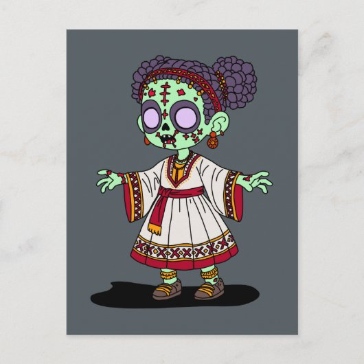 Schattigee Ethiopische zombie Briefkaart (Voorkant)