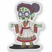 Schattigee Ethiopische zombie Sticker (Voorkant)