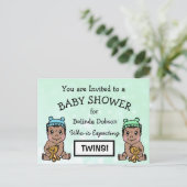 Schattigee Etnische Tweelingen Uitnodigingen voor  (Staand voorkant)