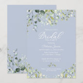 Schattigee eucalyptus groen bruids thee party invi kaart (Voorkant / Achterkant)