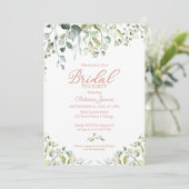 Schattigee eucalyptus groen bruids thee party kaart (Staand voorkant)