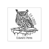 Schattigee Ex Libris Owl Bookplate Rubberstempel (Afrduk)