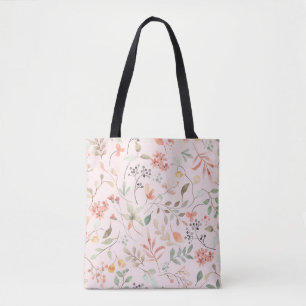 Schattigee exotische bloemen roze Canvas tassen
