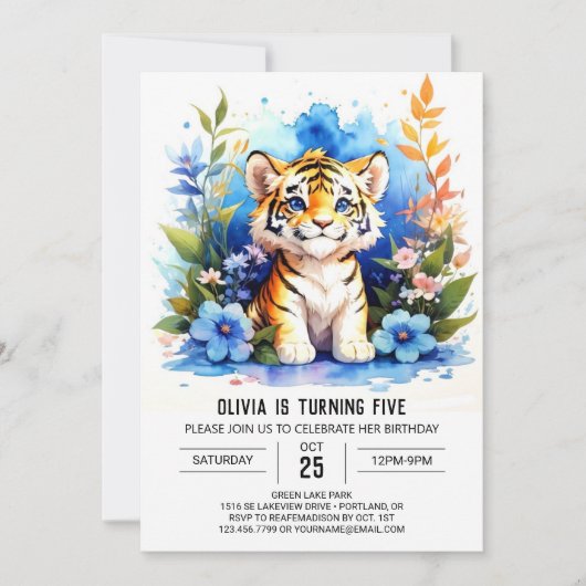 Schattigee Explorer Tiger Boy Verjaardag Kaart (Voorkant)
