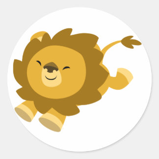 Schattigee extatische Cartoon Leeuw Sticker