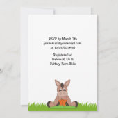 Schattigee ezel Baby shower uitnodiging voor jonge (Achterkant)