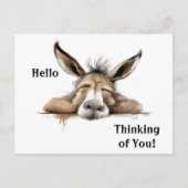 Schattigee ezel die aan jou denkt. bewerkbaar briefkaart (Voorkant)