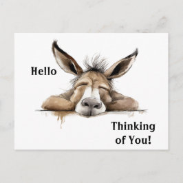 Schattigee ezel die aan jou denkt. bewerkbaar briefkaart