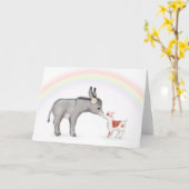 Schattigee ezel en geit blanco kaart (Gele Bloem)