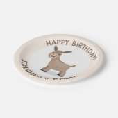 Schattigee ezel gepersonaliseerde cartoon verjaard papieren bordje (Gekanteld)
