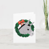 Schattigee ezel kerstkrans gevouwen vakantie Kaart (Voorkant)