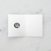 Schattigee ezel kerstkrans gevouwen vakantie Kaart (Binnen)