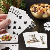 Schattigee ezel met koffiespeelkaarten pokerkaarten (Insitu)