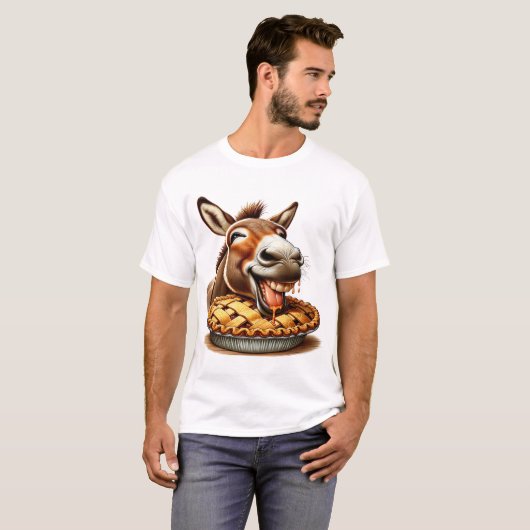 Schattigee ezel met taart t-shirt (Voorkant volledig)