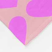 Schattigee ezel op roze harten fleece deken (Hoek)