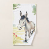 Schattigee ezel Waterverf voorjaar Bad Handdoek (Handdoek)