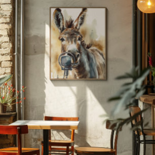 Schattigee ezelmicrofoon poster