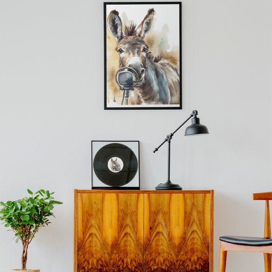 Schattigee ezelmicrofoon poster