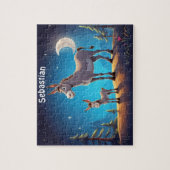 Schattigee Ezels bij de Nacht Gepersonaliseerd Legpuzzel (Verticaal)