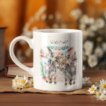 Schattigee ezels | Gelukkige Kleine Mok Monogram<br><div class="desc">Een schattig monogram ontwerp met charmante ezels in Mexico en de quote "I think I'll be happy today". Deze maken geweldige geschenken wanneer gevuld met een paar extra goodies. Laat iemand lachen vandaag met deze schattige vrolijke kleine mok. Voeg uw aangepaste formulering toe aan dit ontwerp door gebruik te maken...</div>