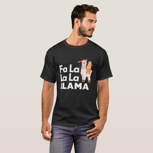 Schattigee FA LA LA LLAMA Kerst Shirt (Voorkant volledig)
