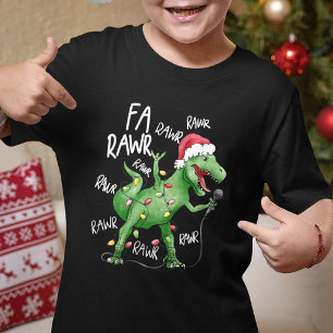 Schattigee Fa Rawr Rawr Zingende Kerstmis Dinosaur T-shirt