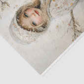 Schattigee Fair Blonde Girl, Pastel Bloemen CA8 De Tissuepapier (Detail)