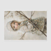 Schattigee Fair Blonde Girl, Pastel Bloemen CA8 De Tissuepapier (Voorkant)