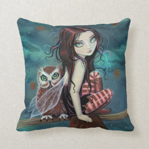 Schattigee Fairy and Owl Fantasy Art Pillow Kussen