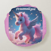 Schattigee Fairy Baby Eenhoorn roze Sparkling Fant Rond Kussen (Achterkant)