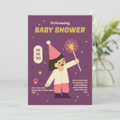 Schattigee Fairy Baby shower Uitnodiging (Staand voorkant)