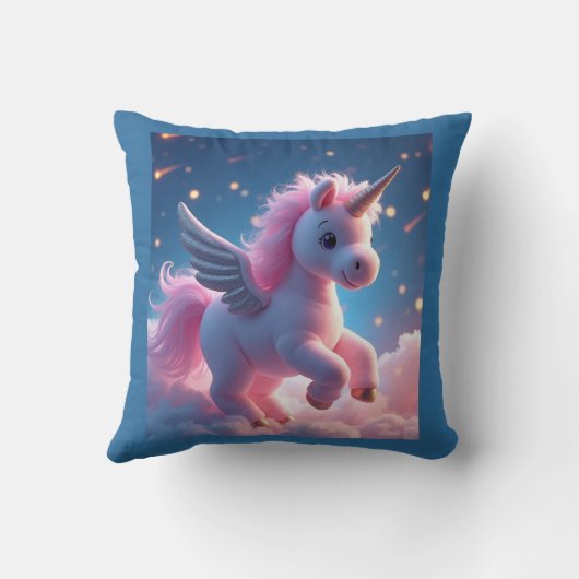 Schattigee Fairy Baby Unicorn Sparkling Fantasy Th Kussen (Achterkant)