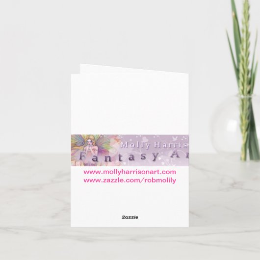 Schattigee Fairy Birthday Kaart (Achterkant)