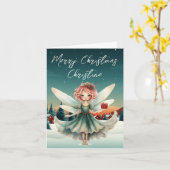 Schattigee Fairy Christmas Kaart (Gele Bloem)