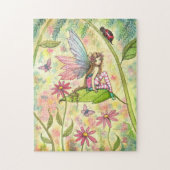 Schattigee Fairy en Ladybug Fantasy Art Legpuzzel (Verticaal)