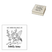 Schattigee Fairy met Deer Bookplate Rubberstempel (Gestempeld)