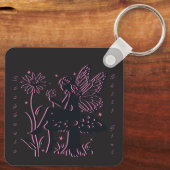 Schattigee Fairy Mushroom en Flower Chill Girl Sleutelhanger (Achterkant)