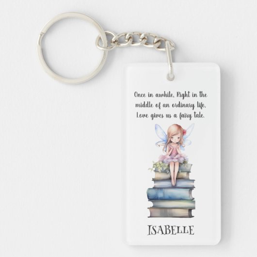 Schattigee Fairy Quote Boeken Sleutelhanger (Voorkant)