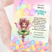 Schattigee Fairy verjaardagsfeestje uitnodiging -