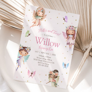 Schattigee Fairy verjaardagsuitnodiging, Pixie Par Kaart