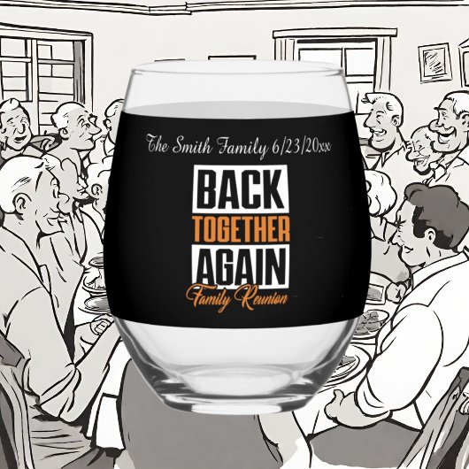 Schattigee familie bij elkaar naam toevoegen datum wijnglas zonder voet